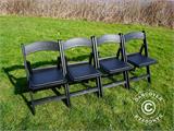 Padded Folding Chairs, Black, 44x46x77 cm, 4 pcs.