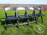 Padded Folding Chairs, Black, 44x46x77 cm, 4 pcs.