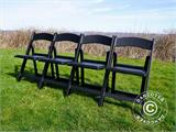 Padded Folding Chairs, Black, 44x46x77 cm, 4 pcs.