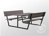 Picknicktisch mit Rückenlehne, Holzimitat, 1,75x1,86m, Schwarz/Anthrazit
