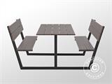 Picnic table w/backrest, nonwood, 1.75x1.86 m, Black/Anthracite