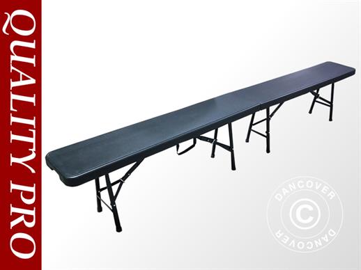 Folding bench set 242x28x43 cm, Black (25 pcs.)