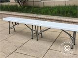 Folding bench 242x28x43 cm, Light grey (1 pc.) ONLY 1 PC. LEFT
