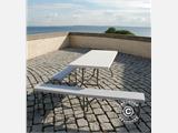 Party package, 1 folding table (180 cm) + 2 folding benches (183 cm), Light grey