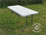 Table pliante 182x74x74cm, Gris clair (1 pce) Table pliante 182x74x74cm, Gris clair (1 pce) - 3
