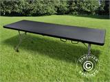 Table pliante 242x74x74cm, noir (1 pce)