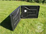Table pliante, imitation rotin, 182x74x74cm, noir, Table pliante, imitation rotin, 182x74x74cm, noir, - 3