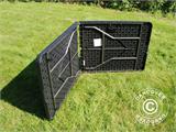 Klapptisch PRO im Rattan-Look, 182x74x74cm, schwarz