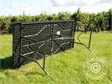 Table pliante, imitation rotin, 182x74x74cm, noir, Table pliante, imitation rotin, 182x74x74cm, noir, - 5