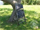 Folding Chair, Rattan-look 48x57x83 cm, Black, 4 pcs. ONLY 1 SET LEFT