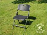 Folding Chair, Rattan-look 48x57x83 cm, Black, 4 pcs. ONLY 1 SET LEFT