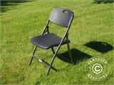 Folding Chair, Rattan-look 48x57x83 cm, Black, 4 pcs. ONLY 1 SET LEFT