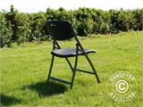 Folding Chair, Rattan-look 48x57x83 cm, Black, 4 pcs. ONLY 1 SET LEFT