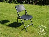 Folding Chair, Rattan-look 48x57x83 cm, Black, 4 pcs. ONLY 1 SET LEFT