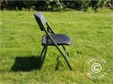 Folding Chair, Rattan-look 48x57x83 cm, Black, 4 pcs. ONLY 1 SET LEFT