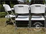 Parti forfait, 1 table pliante (150 cm) + 4 chaises pliantes, Gris clair