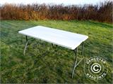 Party package, 1 folding table (153 cm) + 4 chairs, Light grey
