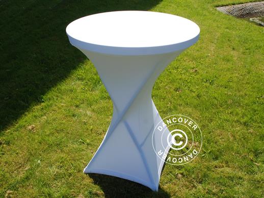 Cubierta flexible para mesa Ø80x110cm, Blanco