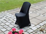 Couverture de chaise extensible 48x43x89cm, Noir (1 pcs)