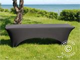 Housse de table stretch 244x75x74cm, Noir