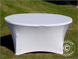 Stretch table cover Ø152x74 cm, White