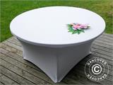 Stretch table cover Ø152x74 cm, White