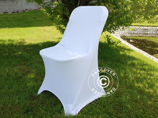 Cubierta flexible para silla 44x44x80cm, Blanco (10 piezas)