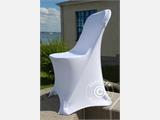 Couverture de chaise extensible 44x44x80cm, Blanc (10 pcs)