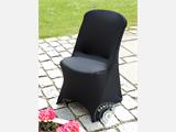 Couverture de chaise extensible 48x43x89cm, Noir (10 pcs) RESTE SEULEMENT 1 SET