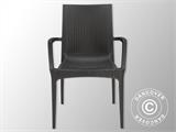 Chaise avec accoudoirs, Rattan Bistrot, Anthracite, 6 pcs.