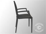 Chaise avec accoudoirs, Rattan Bistrot, Anthracite, 6 pcs.