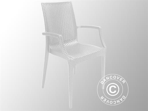 Chair with armrests, Rattan Bistrot, White, 6 pcs.