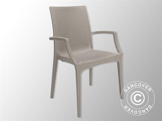 Chair with armrests, Rattan Bistrot, Jute, 6 pcs.