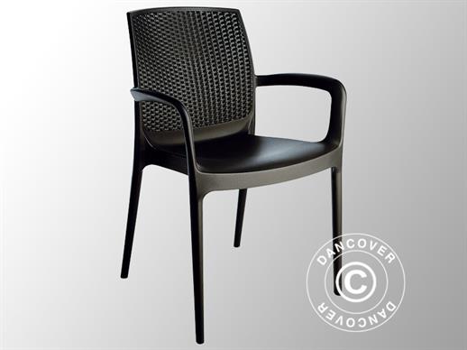 Stacking chair with armrests, Boheme, Anthracite, 1 pcs. ONLY 1 PCS. LEFT