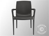 Stacking chair with armrests, Boheme, Anthracite, 6 pcs. ONLY 3 SETS LEFT