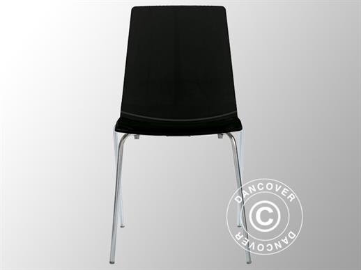 Chair, Lollipop, Glossy black, 6 pcs.