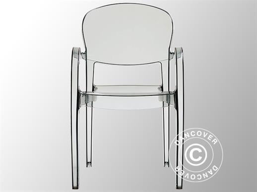 Stacking chair with armrests, Joker, Transparent, 6 pcs.