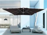 Zwevende parasol Antigua, 3x4m, Zwart