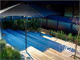 Pied de parasol pour terrasse en bois, Argenté