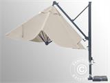 Parasol déporté Galileo Dark, 3,5x3,5m, Écru