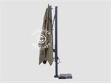 Cantilever parasol Galileo Dark, 3.5x3.5 m, Grey taupe