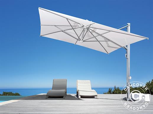 Riippuva aurinkovarjo Galileo Inox, 3,5x3,5m, Luonnonvalkoinen