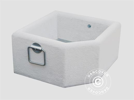 Ballast, Concrete pot with handles, White  