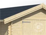 Garage en bois Rauma, 3,8x5,4x2,74m, 40mm, Naturel