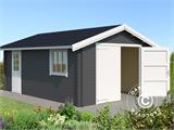 Garage en bois Rauma, 3,8x5,4x2,74m, 40mm, Gris foncé