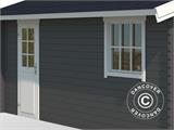 Wooden garage Rauma, 3.8x5.4x2.74 m, 40 mm, Dark grey