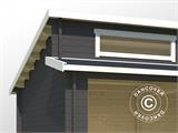 Drewniany podwójny garaż/Wiata Vaasa, 7,8x5,2x3,21m, 44mm, Ciemny szary