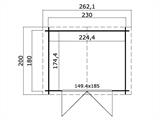 Abri en bois Oslo 2,3x1,8x2,22m, 28mm, Naturel