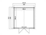 Caseta de madera Trondheim 2,92x2,92x2,22m, 28mm, Natural