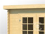 Wooden Shed Asker 3.8x2.3x2.11 m, 28 mm, Natural